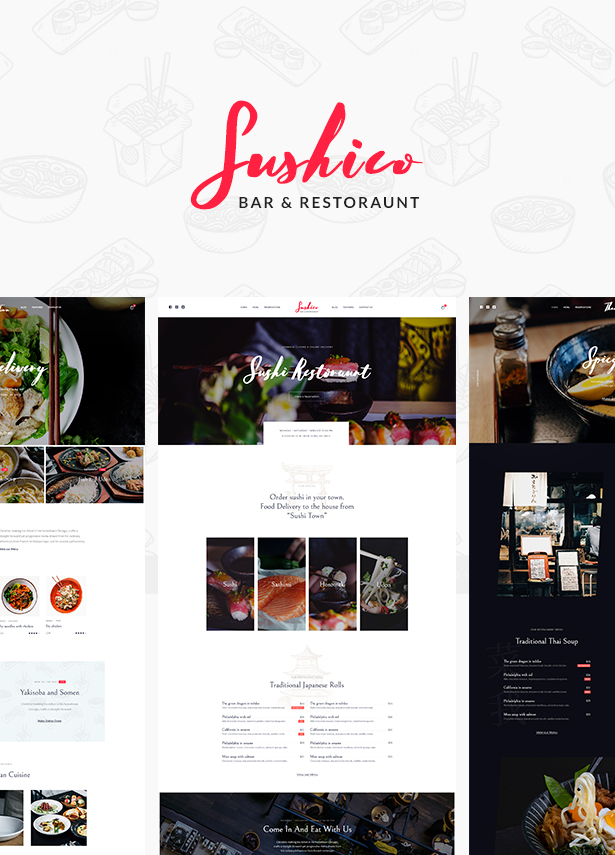 Mẫu giao diện WordPress Sushico – Food & Restaurant WordPress Theme